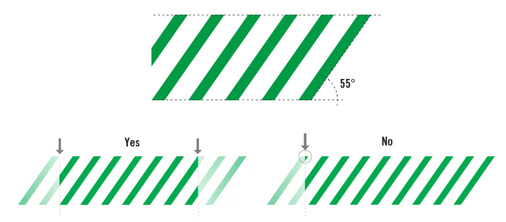 visual examle of how to use slashes in print piece