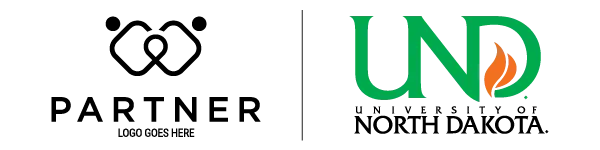 parntnership logo and und logo lockup example