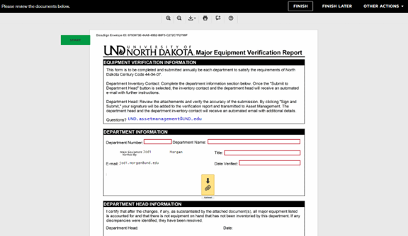 Screenshot of docusign Screenshot of DocuSign with highlighted fields