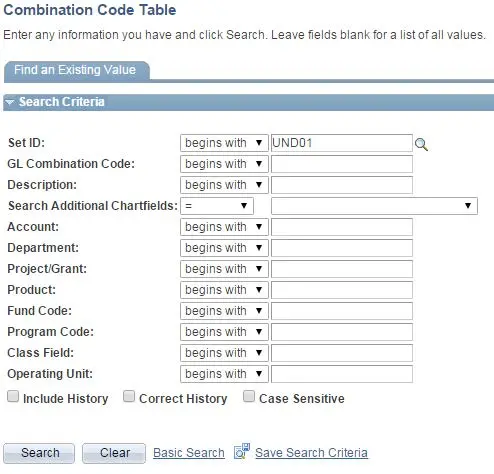 Combo Code Table Lookup w/Set ID