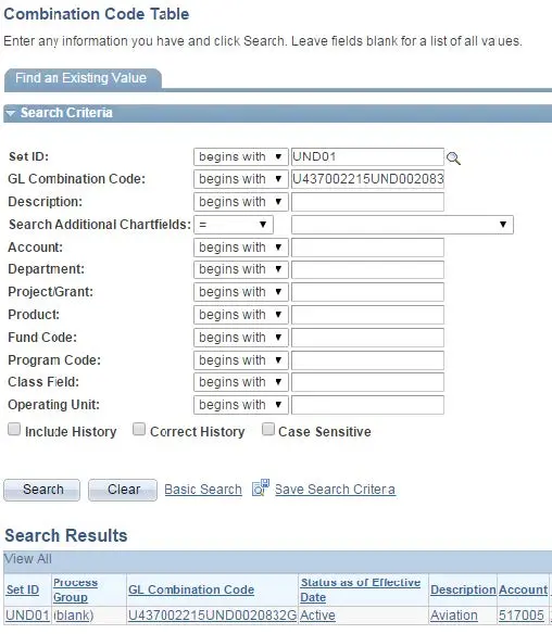 Combo Code Lookup Example 3