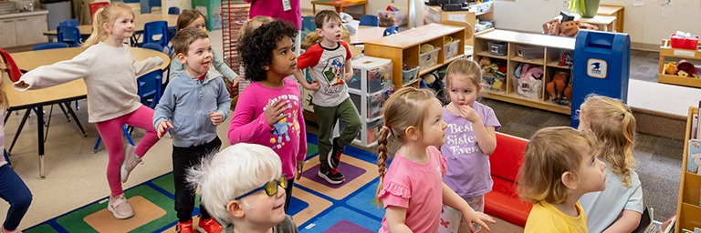 UCLC kids in physical exercise